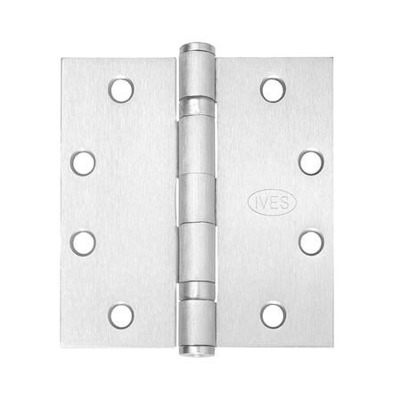 Ives 5-Knuckle Ball Bearing Hinge, Standard Weight, 5-in x 4-1/2-in, Satin Chrome Finish 5BB1 5.0X4.5 626
